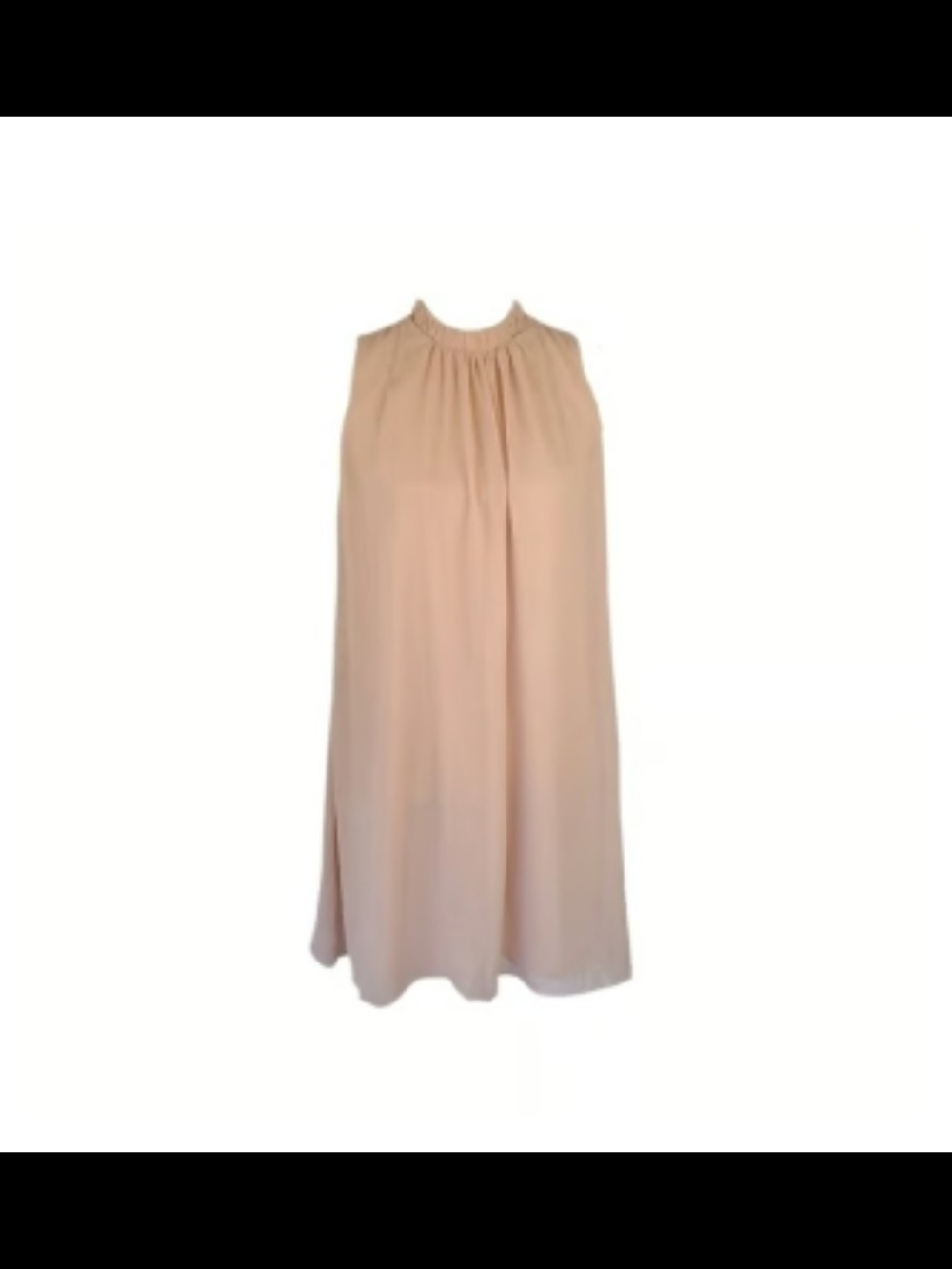Wayf Sleeveless High-Neck Mini Dress in Blush Pink